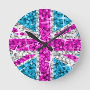 Glitz Pink UK klok rond