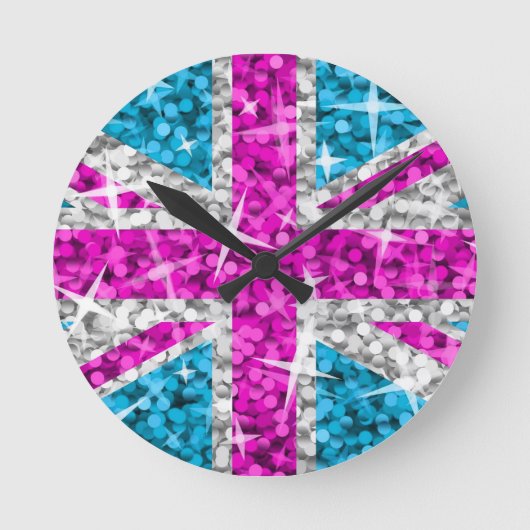 Glitz Pink UK klok rond (Voorkant)