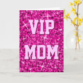 Glitz Pink 'VIP MOM' 'Happy Birthday' kaart (Gele Bloem)
