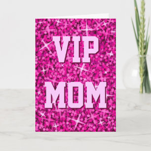 Glitz Pink "VIP MOM" "Happy Birthday"-kaart Kaart