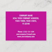 Glitz Pink "VIP PASS"-visitekaartje Visitekaartje (Achterkant)