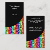 Glitz Rainbow Stripe Black Curve portret Visitekaartje (Voorkant / Achterkant)