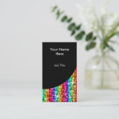 Glitz Rainbow Stripe Black Curve portret Visitekaartje (Staand voorkant)