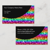 Glitz Rainbow Stripe Black Curve visitekaartje (Voorkant / Achterkant)