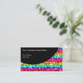 Glitz Rainbow Stripe Black Curve visitekaartje (Staand voorkant)