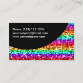 Glitz Rainbow Stripe Black Curve visitekaartje (Achterkant)