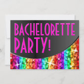Glitz Rainbow Stripe curve 'Bachelorette Party' Kaart (Voorkant)