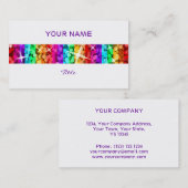 Glitz Rainbow Stripe visitekaartje terug wit (Voorkant / Achterkant)
