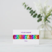 Glitz Rainbow Stripe visitekaartje terug wit (Staand voorkant)