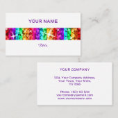 Glitz Rainbow Stripe visitekaartje terug wit (Voorkant / Achterkant)