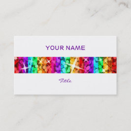 Glitz Rainbow Stripe visitekaartje terug wit