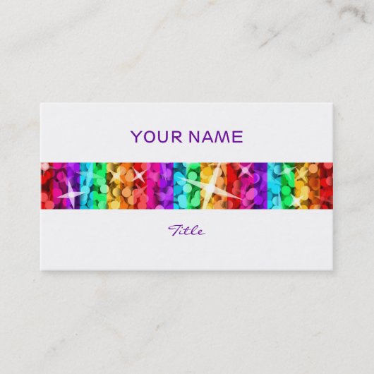 Glitz Rainbow Stripe visitekaartje terug wit (Voorkant)
