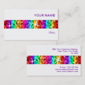 Glitz Rainbow Stripe visitekaartje wit (Voorkant / Achterkant)