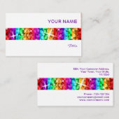 Glitz Rainbow Stripe visitekaartje wit (Voorkant / Achterkant)