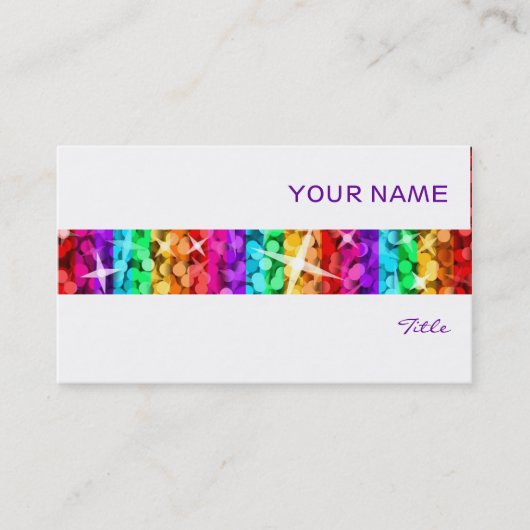 Glitz Rainbow Stripe visitekaartje wit (Voorkant)