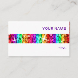 Glitz Rainbow Stripe visitekaartje wit