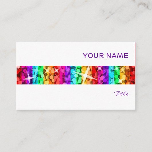 Glitz Rainbow Stripe visitekaartje wit (Voorkant)