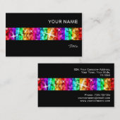 Glitz Rainbow Stripe visitekaartje zwart (Voorkant / Achterkant)