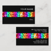 Glitz Rainbow Stripe visitekaartje zwart (Voorkant / Achterkant)