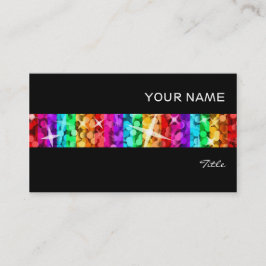 Glitz Rainbow Stripe visitekaartje zwart