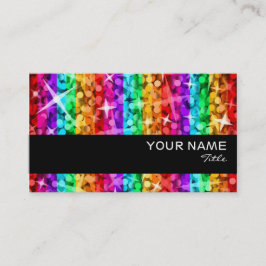 Glitz Rainbow Stripe visitekaartje zwarte streep