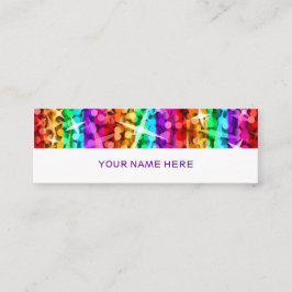 Glitz Rainbow Stripe White backskinny Mini Visitekaartje