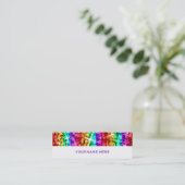 Glitz Rainbow Stripe White backskinny Mini Visitekaartje (Staand voorkant)