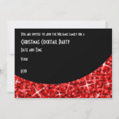 Glitz Red black curve 'Kerstfeest'-uitnodiging Kaart (Achterkant)