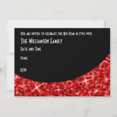 Glitz Red black curve 'New Year's Eve Party' Kaart (Achterkant)