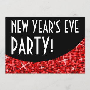 Glitz Red black curve 'New Year's Eve Party' Kaart