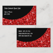 Glitz Red Black Curve-visitekaartje Visitekaartje (Voorkant / Achterkant)