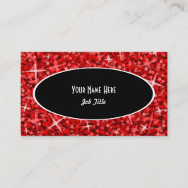 Glitz Red Black Oval-visitekaartje Visitekaartje