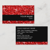 Glitz Red Black stripe-sjabloon voor visitekaartje (Voorkant / Achterkant)
