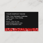 Glitz Red Black stripe-sjabloon voor visitekaartje (Achterkant)