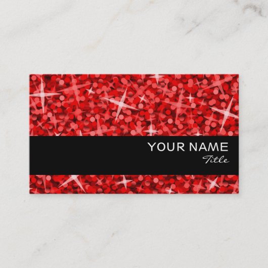 Glitz Red Black stripe-sjabloon voor visitekaartje (Voorkant)