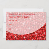 Glitz Red-kromme 'kerstfeest'-uitnodiging Kaart (Achterkant)