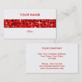 Glitz Red stripe visitekaartje terug (Voorkant / Achterkant)