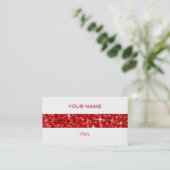 Glitz Red stripe visitekaartje terug (Staand voorkant)