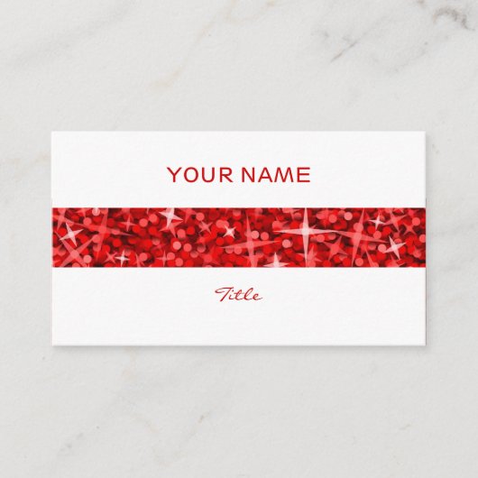 Glitz Red stripe visitekaartje terug (Voorkant)