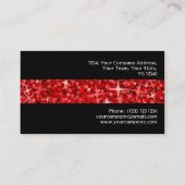Glitz Red stripe visitekaartje zwart (Achterkant)