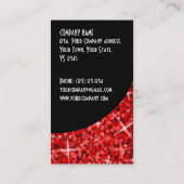Glitz Red 'VIP Pass' Black Curve-visitekaartje Kortingskaartje (Achterkant)