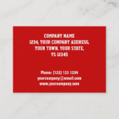 Glitz Red "VIP PASS"-visitekaartje Visitekaartje (Achterkant)