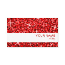 Glitz Red White stripe-visitekaartje