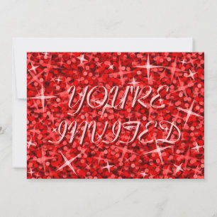 Glitz Red 'You're Invited' uitnodiging roze tekst