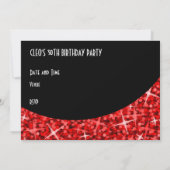 Glitz Red zwarte kromme "Uitnodiging" Kaart (Achterkant)