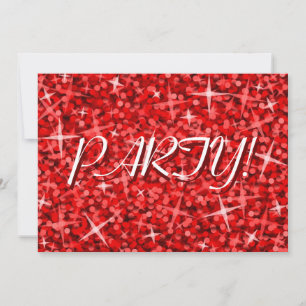 Glitz Red'Party!' uitnodiging voor Kerstmis