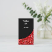Glitz Rood Zwart Curve visitekaartje (Staand voorkant)