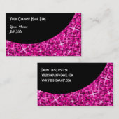 Glitz Roze Black Curve-visitekaartje Visitekaartje (Voorkant / Achterkant)