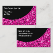 Glitz Roze Black Curve-visitekaartje Visitekaartje (Voorkant / Achterkant)