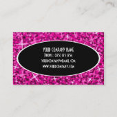 Glitz Roze Black Oval-visitekaartje Visitekaartje (Achterkant)